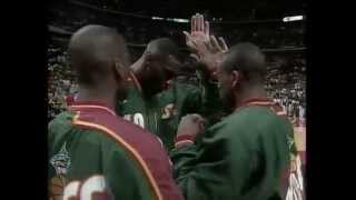 Chicago Bulls Introduction 1996 NBA Finals Game 6 vs Seattle Supersonics [upl. by Etnuad]