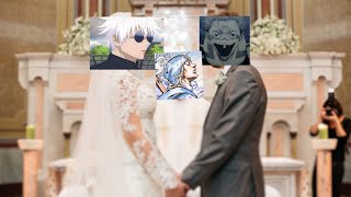 Getting married with Gojo and Sukuna in characterai [upl. by Eenalem]