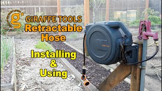 Using and Installing Giraffe Tools Retractable Hose [upl. by Ordnazil966]