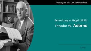 Adorno  Bemerkung zu Hegel 1956 [upl. by Marra]