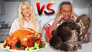 THANKSGIVING FOOD VS REAL FOOD CHALLENGE [upl. by Camella565]