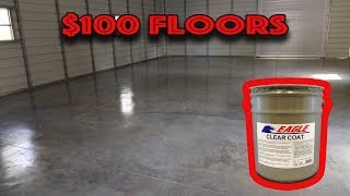 New Garage Floors for 100 dollars Eagle Gloss Sealer [upl. by Arrim175]