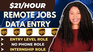 Data Entry Work From Home Jobs 2024 Entry Level Remote Jobs w UPS No Phone Internship [upl. by Elton]