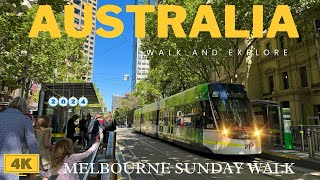 Melbourne Sunday Walk in September 2024 in 4K Melbourne city 4K walk [upl. by Ataeb551]