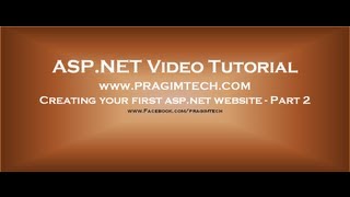 Creating ASPNET website Part 2 [upl. by Bernadette]