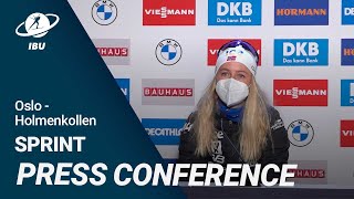 World Cup 2122 Holmenkollen Women Sprint Press Conference [upl. by Barth]