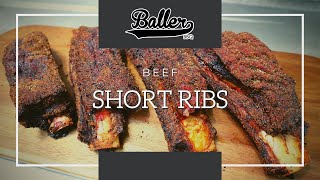 Beef Short Ribs On A Pit Boss Pellet Grill  Baller BBQ [upl. by Doralynn]