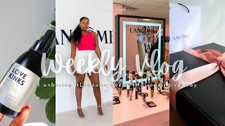 weeklyvlog spend the weekend with me  Lancôme event  PR unboxing  Haircare giveaway [upl. by Dett]