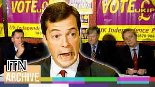 Nigel Farage Forecasts Brexit Vote at Early UKIP Manifesto Launch 2001 [upl. by Gard]