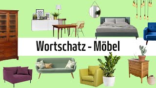 Deutsch lernen  Wortschatz Möbel [upl. by Llenna347]