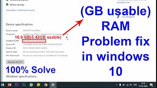 How to fix GB Usable Ram Windows 10 and windows 11  100  solve [upl. by Valdas]