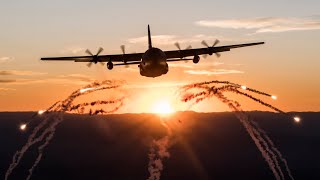 The C130 Hercules Flare and Sunset [upl. by Aselehc]