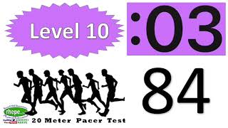 20 Meter Pacer Test w Countdown Timer Lap Counter amp Upbeat Music [upl. by Yelnek]