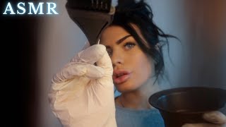 ASMR Hair Salon Deep Conditioning Treatment 🧖🏻‍♀️ hair play latex gloves role play [upl. by Atnamas]