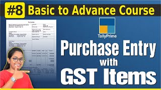 8 Tally Prime Purchase Entry With GST in Tally Prime  Purchase Bill Entry with Multiple GST rate [upl. by Ddet]