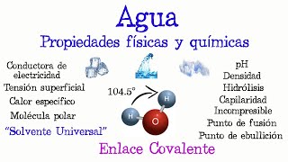 💧El agua propiedades Físicas y Químicas💥 Fácil y Rápido  FÍSICA  QUÍMICA [upl. by Skilken]