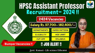 HPSC Assistant Professor Recruitment2024  Complete information [upl. by Zulema]