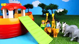 Playmobil 123 Animals Ark Playset Build and Play Fun Toys For Kids [upl. by Nilac]