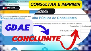 GDAE PARA CONCLUINTES  COMO consultar e IMPRIMIR  passo a passo [upl. by Milly245]