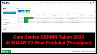 Cara Usulan RKBMN Tahun Anggaran 2026 di SIMAN V2 Real Produksi Persiapan [upl. by Esinyl]