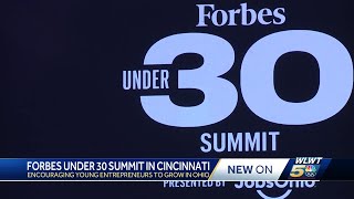 Celebrities influencers athletes in Cincinnati for Forbes Under 30 Summit [upl. by Enytsuj324]