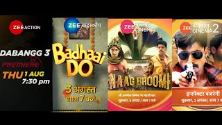 ZEE NETWORK MOVIES  NAAGBHOOMI  DABANGG 3  BADHAAI DO  INSPECTOR BAJRANGI [upl. by Inig919]