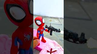 Baby Spiderman vs Venom Monster  Marvel Toys spiderman marvaltoys superman [upl. by Egrog]