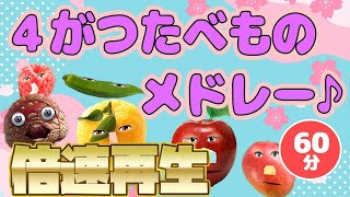 【知育童謡】やさいのうた4月のたべものメドレー♪倍速再生！【おかあさんといっしょ】 [upl. by Hafler]