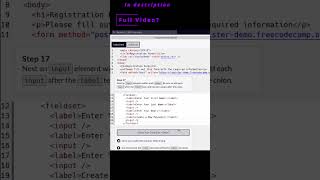 🌐 Responsive Web Design Preview 🌐 Registration Form 🌐 161718 🌐 freecodecamp html css form [upl. by Rolf]
