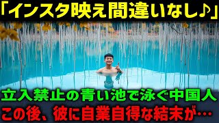 【海外の反応】「イェーイ！ドローンでうまく撮影してくれよ」立ち入り禁止の池で泳ぐ中国人男性この後、彼に自業自得の結末が… [upl. by Adnima]