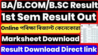 BABCOMBSC 1st Sem CBCS Result Marksheet Download  Marksheet Download Direct Link  Problem [upl. by Veleda]