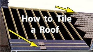 How to TILE A ROOF with Clay or Concrete Tiles  New Roof [upl. by Aiht]