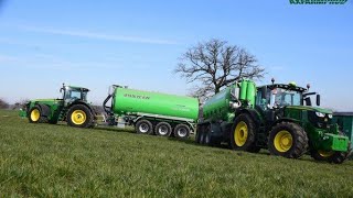 Injectage de lisier en Vredo VT 3936  5 tracteurs John Deere  Egide London [upl. by Navetse]