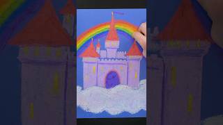 Trying to Draw a Rainbow Castle in chalk [upl. by Yblehs]