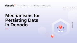 Mechanisms for Persisting Data with Denodo Course Overview [upl. by Mandi]