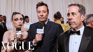 Jimmy Fallon amp Jerry Seinfeld Love to PeopleWatch at the Met  Met Gala 2024 With Emma Chamberlain [upl. by Yelac67]