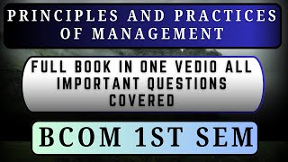 PRINCIPLE amp PRACTICEES OF MANAGEMENT bcom bcom1stsemester hindi exam importantquestions [upl. by Hampton]