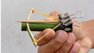 Toothpick crossbow  How to make a toothpick crossbow at home [upl. by Ayela]