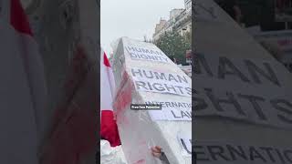 📍 Hundreds rally in support of Palestine at Place de la Republique in Paris [upl. by Iand]