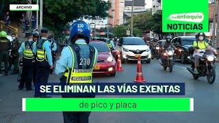 Se eliminan las vías exentas de pico y placa  Teleantioquia Noticias [upl. by Annaet]