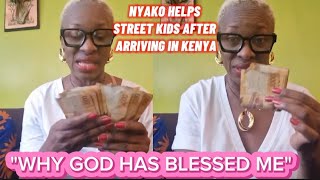 NYAKO HELPS STREET KIDS AFTER ARRIVING IN KENYA🔥❤ [upl. by Cromwell]