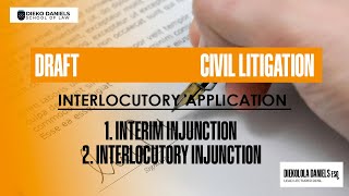 DRAFT  INTERIM INJUNCTION amp INTERLOCUTORY INJUNCTION  CIVIL LITIGATION  NIGERIAN LAW SCHOOL [upl. by Silvers]