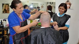 Relax in colombian female barber shop [upl. by Eyaj]