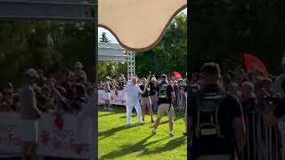 99yearold French athlete carries Olympic torch Shorts [upl. by Hathcock18]