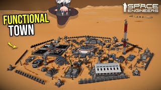 This Incredible Mars Colony Town has Public Transit Space Engineers [upl. by Mauchi]