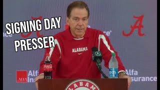 Nick Saban highlights INCREDIBLE no 1 ranked recruiting class on National Signing Day rolltide [upl. by Cacilie511]