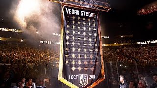 Golden Knights retire No 58 in honor of victims of October tragedy [upl. by Acirretahs]