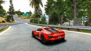 Porsche 918 Spyder  Grand Thef Auto V ¡Recorriendo los SantosGraficos al Maximo [upl. by Shriner]