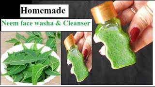 Homemade neem face wash cleanser Easy To Make Neem Face wash [upl. by Uoliram]