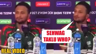 Watch  Shakib al hasan on V Sehwag  Shakib Saying who is Sehwag to Reporter [upl. by Carmencita]